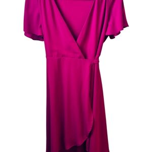 Elegant Magenta Wrap Dress